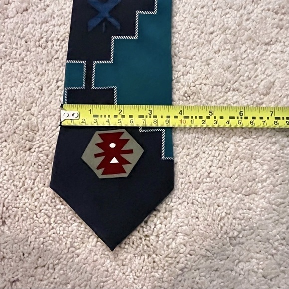 Vintage Robert Stewart Silk Tie Aztec Southwestern Tribal Print Made in USA - Picture 7 of 7